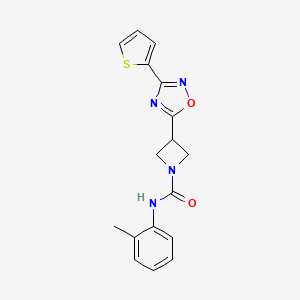 molecular formula C17H16N4O2S B2691801 3-(3-(thiophen-2-yl)-1,2,4-oxadiazol-5-yl)-N-(o-tolyl)azetidine-1-carboxamide CAS No. 1324507-29-0