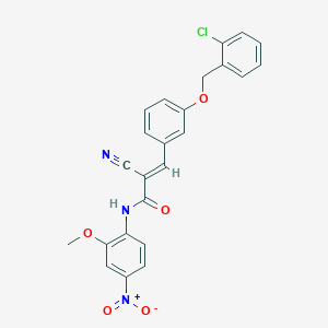 (E)-3-[3-[(2-chlorophenyl)methoxy]phenyl]-2-cyano-N-(2-methoxy-4-nitrophenyl)prop-2-enamide