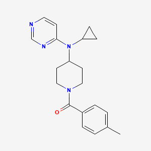 molecular formula C20H24N4O B2691804 [4-[Cyclopropyl(pyrimidin-4-yl)amino]piperidin-1-yl]-(4-methylphenyl)methanone CAS No. 2415585-59-8