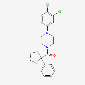 molecular formula C22H24Cl2N2O B2691810 4-(3,4-二氯苯基)哌嗪基苯基环戊酮 CAS No. 1024360-29-9