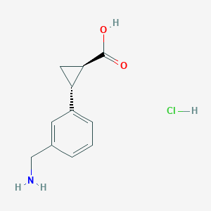 (1R,2R)-2-[3-(Aminomethyl)phenyl]cyclopropane-1-carboxylic acid;hydrochloride