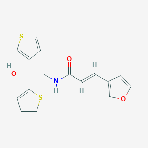 (E)-3-(furan-3-yl)-N-(2-hydroxy-2-(thiophen-2-yl)-2-(thiophen-3-yl)ethyl)acrylamide