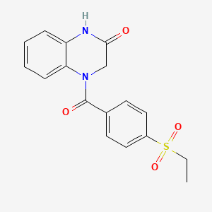 molecular formula C17H16N2O4S B2691818 4-(4-(乙基磺酰)苯甲酰)-3,4-二氢喹喑-2(1H)-酮 CAS No. 952861-46-0
