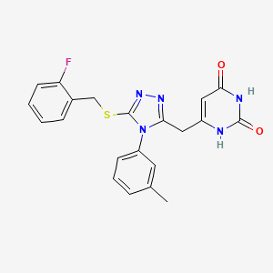 6-((5-((2-fluorobenzyl)thio)-4-(m-tolyl)-4H-1,2,4-triazol-3-yl)methyl)pyrimidine-2,4(1H,3H)-dione