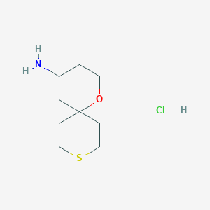 molecular formula C9H18ClNOS B2691832 1-Oxa-9-thiaspiro[5.5]undecan-4-amine;hydrochloride CAS No. 2248297-30-3