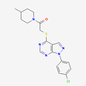 2-[1-(4-Chlorophenyl)pyrazolo[3,4-d]pyrimidin-4-yl]sulfanyl-1-(4-methylpiperidin-1-yl)ethanone