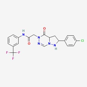 molecular formula C20H13ClF3N5O2 B2691837 2-[2-(4-chlorophenyl)-4-oxo-4H,5H-pyrazolo[1,5-d][1,2,4]triazin-5-yl]-N-[3-(trifluoromethyl)phenyl]acetamide CAS No. 1351842-26-6