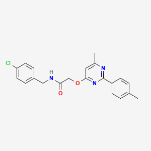 molecular formula C21H20ClN3O2 B2691843 N-(4-chlorobenzyl)-2-((6-methyl-2-(p-tolyl)pyrimidin-4-yl)oxy)acetamide CAS No. 1251616-11-1