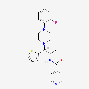 N-(1-(4-(2-fluorophenyl)piperazin-1-yl)-1-(thiophen-2-yl)propan-2-yl)isonicotinamide