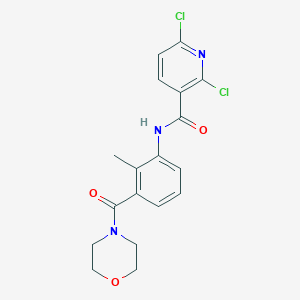 2,6-dichloro-N-[2-methyl-3-(morpholine-4-carbonyl)phenyl]pyridine-3-carboxamide