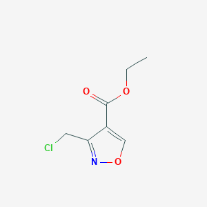 molecular formula C7H8ClNO3 B2691853 Ethyl 3-(chloromethyl)-1,2-oxazole-4-carboxylate CAS No. 1379165-76-0