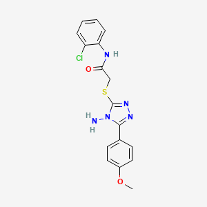 molecular formula C17H16ClN5O2S B2691856 2-{[4-amino-5-(4-methoxyphenyl)-4H-1,2,4-triazol-3-yl]sulfanyl}-N-(2-chlorophenyl)acetamide CAS No. 900007-03-6