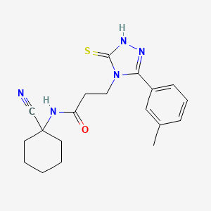 molecular formula C19H23N5OS B2691857 N-(1-cyanocyclohexyl)-3-[3-(3-methylphenyl)-5-sulfanyl-4H-1,2,4-triazol-4-yl]propanamide CAS No. 1808631-07-3