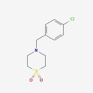 molecular formula C11H14ClNO2S B2691859 4-(4-Chlorobenzyl)-1lambda~6~,4-thiazinane-1,1-dione CAS No. 477864-21-4