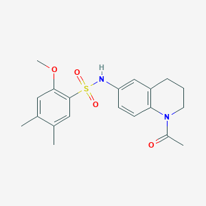 molecular formula C20H24N2O4S B2691862 N-(1-乙酰-1,2,3,4-四氢喹啉-6-基)-2-甲氧基-4,5-二甲基苯磺酰胺 CAS No. 1005293-07-1