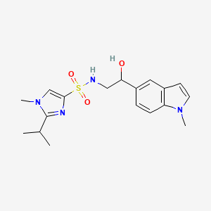molecular formula C18H24N4O3S B2691865 N-(2-hydroxy-2-(1-methyl-1H-indol-5-yl)ethyl)-2-isopropyl-1-methyl-1H-imidazole-4-sulfonamide CAS No. 2034441-11-5