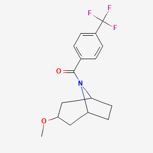 molecular formula C16H18F3NO2 B2691870 ((1R,5S)-3-methoxy-8-azabicyclo[3.2.1]octan-8-yl)(4-(trifluoromethyl)phenyl)methanone CAS No. 2176070-27-0