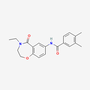 N-(4-ethyl-5-oxo-2,3,4,5-tetrahydrobenzo[f][1,4]oxazepin-7-yl)-3,4-dimethylbenzamide