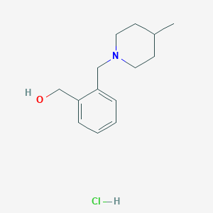 molecular formula C14H22ClNO B2691874 {2-[(4-Methyl-1-piperidinyl)methyl]phenyl}methanol hydrochloride CAS No. 1047652-19-6