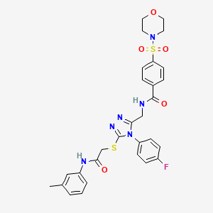 molecular formula C29H29FN6O5S2 B2691875 N-((4-(4-氟苯基)-5-((2-氧代-2-(间甲苯氨基)乙基)硫基)-4H-1,2,4-三唑-3-基)甲基)-4-(吗啉磺酰)苯甲酰胺 CAS No. 310427-50-0