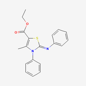molecular formula C19H18N2O2S B2691876 Ethyl 4-methyl-3-phenyl-2-phenylimino-1,3-thiazole-5-carboxylate CAS No. 16156-85-7