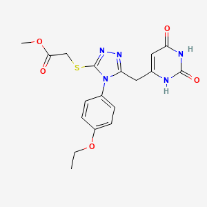 methyl 2-((5-((2,6-dioxo-1,2,3,6-tetrahydropyrimidin-4-yl)methyl)-4-(4-ethoxyphenyl)-4H-1,2,4-triazol-3-yl)thio)acetate