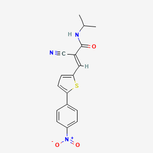 (E)-2-Cyano-3-[5-(4-nitrophenyl)thiophen-2-yl]-N-propan-2-ylprop-2-enamide
