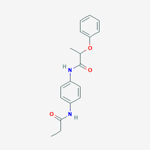 molecular formula C18H20N2O3 B269189 2-phenoxy-N-[4-(propanoylamino)phenyl]propanamide 