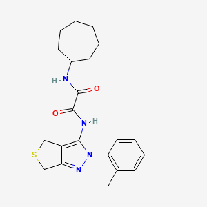 molecular formula C22H28N4O2S B2691891 N-cycloheptyl-N'-[2-(2,4-dimethylphenyl)-4,6-dihydrothieno[3,4-c]pyrazol-3-yl]oxamide CAS No. 899756-17-3