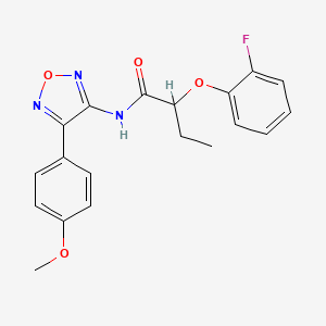 molecular formula C19H18FN3O4 B2691894 2-(2-fluorophenoxy)-N-(4-(4-methoxyphenyl)-1,2,5-oxadiazol-3-yl)butanamide CAS No. 874129-58-5