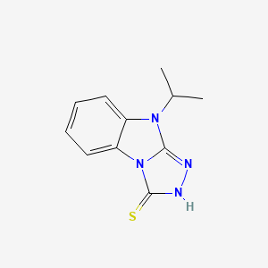 molecular formula C11H12N4S B2691896 7-(Propan-2-yl)-2,4,5,7-tetraazatricyclo[6.4.0.0^{2,6}]dodeca-1(8),3,5,9,11-pentaene-3-thiol CAS No. 736960-52-4