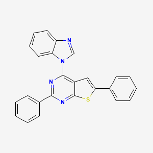 molecular formula C25H16N4S B2691904 4-(1H-苯并[d]咪唑-1-基)-2,6-二苯基噻吩[2,3-d]嘧啶 CAS No. 379241-46-0