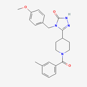 molecular formula C23H26N4O3 B2691909 4-(4-methoxybenzyl)-5-[1-(3-methylbenzoyl)piperidin-4-yl]-2,4-dihydro-3H-1,2,4-triazol-3-one CAS No. 1775518-46-1