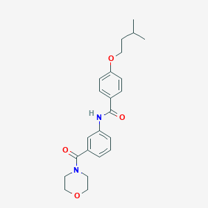 molecular formula C23H28N2O4 B269191 4-(3-methylbutoxy)-N-[3-(morpholin-4-ylcarbonyl)phenyl]benzamide 