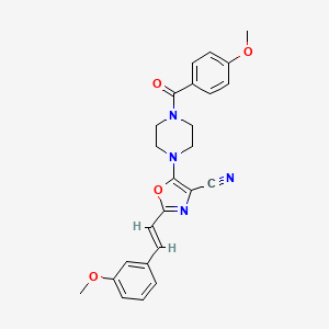 molecular formula C25H24N4O4 B2691911 (E)-5-(4-(4-甲氧基苯甲酰)哌嗪-1-基)-2-(3-甲氧基苯乙烯基)噁唑-4-碳腈 CAS No. 940994-11-6