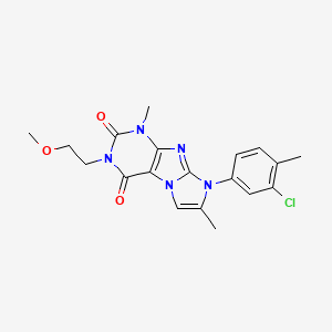 molecular formula C19H20ClN5O3 B2691921 6-(3-Chloro-4-methylphenyl)-2-(2-methoxyethyl)-4,7-dimethylpurino[7,8-a]imidazole-1,3-dione CAS No. 878729-04-5