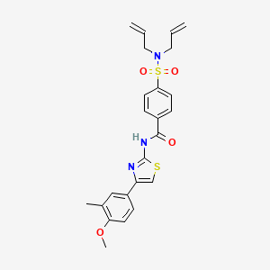 molecular formula C24H25N3O4S2 B2691935 4-(N,N-二烯基磺酰胺)-N-(4-(4-甲氧基-3-甲基苯基)噻唑-2-基)苯甲酰胺 CAS No. 361481-68-7