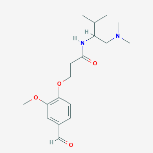 molecular formula C18H28N2O4 B2691936 N-[1-(dimethylamino)-3-methylbutan-2-yl]-3-(4-formyl-2-methoxyphenoxy)propanamide CAS No. 2094482-94-5