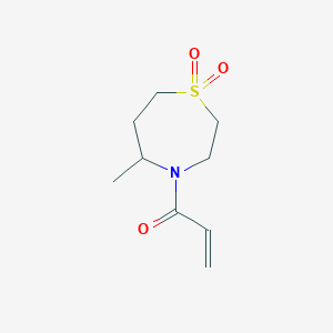 molecular formula C9H15NO3S B2691937 1-(5-Methyl-1,1-dioxo-1,4-thiazepan-4-yl)prop-2-en-1-one CAS No. 2224371-74-6