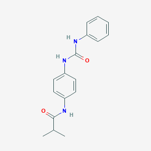 molecular formula C17H19N3O2 B269194 N-{4-[(anilinocarbonyl)amino]phenyl}-2-methylpropanamide 