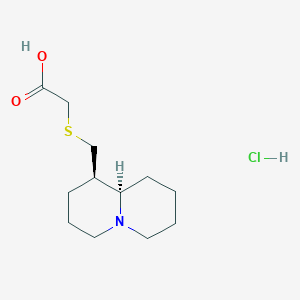 molecular formula C12H22ClNO2S B2691941 2-((((1R,9aR)-octahydro-1H-quinolizin-1-yl)methyl)thio)acetic acid hydrochloride CAS No. 1380578-76-6