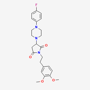 molecular formula C24H28FN3O4 B2691942 1-[2-(3,4-Dimethoxyphenyl)ethyl]-3-[4-(4-fluorophenyl)piperazin-1-yl]pyrrolidine-2,5-dione CAS No. 313378-56-2