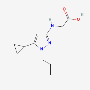 molecular formula C11H17N3O2 B2691948 2-[(5-Cyclopropyl-1-propylpyrazol-3-yl)amino]acetic acid CAS No. 2247206-68-2