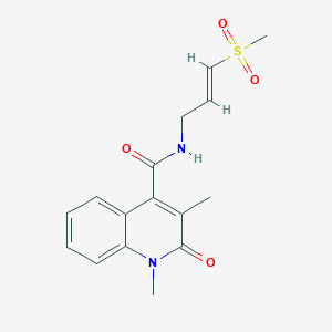 molecular formula C16H18N2O4S B2691953 1,3-Dimethyl-N-[(E)-3-methylsulfonylprop-2-enyl]-2-oxoquinoline-4-carboxamide CAS No. 2361914-25-0