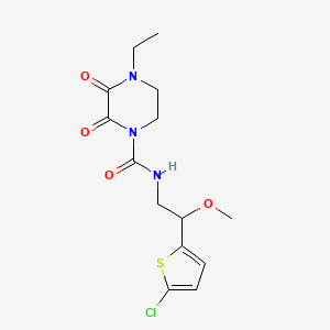 molecular formula C14H18ClN3O4S B2691955 N-[2-(5-chlorothiophen-2-yl)-2-methoxyethyl]-4-ethyl-2,3-dioxopiperazine-1-carboxamide CAS No. 2034404-83-4