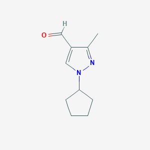 molecular formula C10H14N2O B2691957 1-环戊基-3-甲基-1H-吡唑-4-甲醛 CAS No. 1006333-49-8
