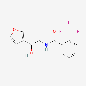 molecular formula C14H12F3NO3 B2691960 N-(2-(呋喃-3-基)-2-羟基乙基)-2-(三氟甲基)苯甲酰胺 CAS No. 1396572-10-3