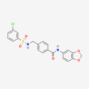 N-(1,3-benzodioxol-5-yl)-4-[[(3-chlorophenyl)sulfonylamino]methyl]benzamide