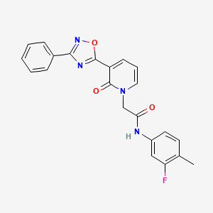 N-(3-fluoro-4-methylphenyl)-2-[2-oxo-3-(3-phenyl-1,2,4-oxadiazol-5-yl)pyridin-1(2H)-yl]acetamide