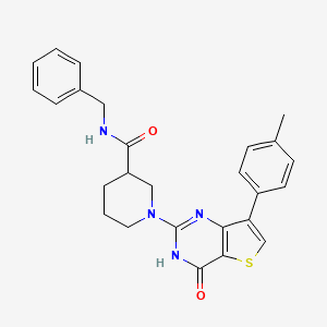 N-benzyl-1-[7-(4-methylphenyl)-4-oxo-3,4-dihydrothieno[3,2-d]pyrimidin-2-yl]piperidine-3-carboxamide